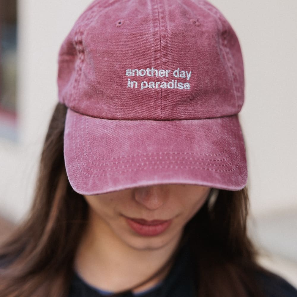 Кепка Friend Function another day in paradise вишневая с серебряной нитью