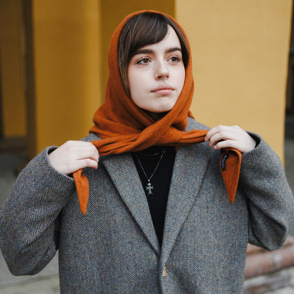 Косынка Friend Function шерстяная и терракотовая - фото 7