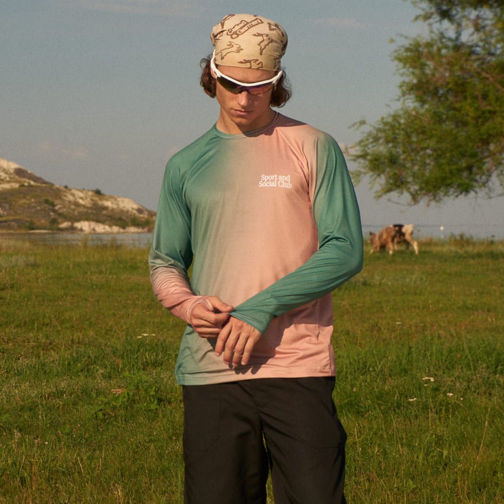 Лонгслив Called a Garment C Trekking персиковый и морская волна