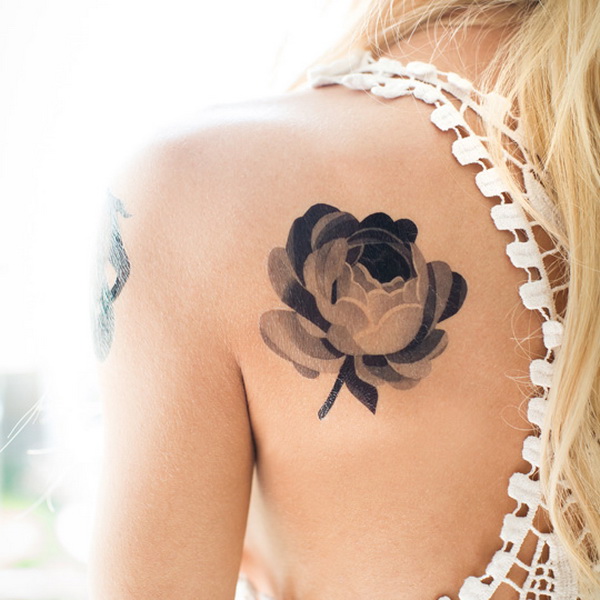 Временная татуировка Sasha Unisex Grey Rose - фото 1