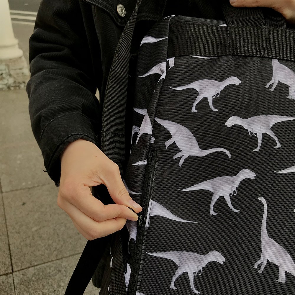 Рюкзак Nikita Gruzovik динозавровый ролтоп черный - фото 5