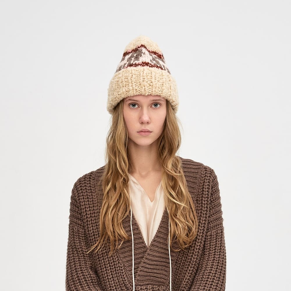 Шапка CHECK YA HEAD бежевая с рисунком Котики Средневековья Т2159/10