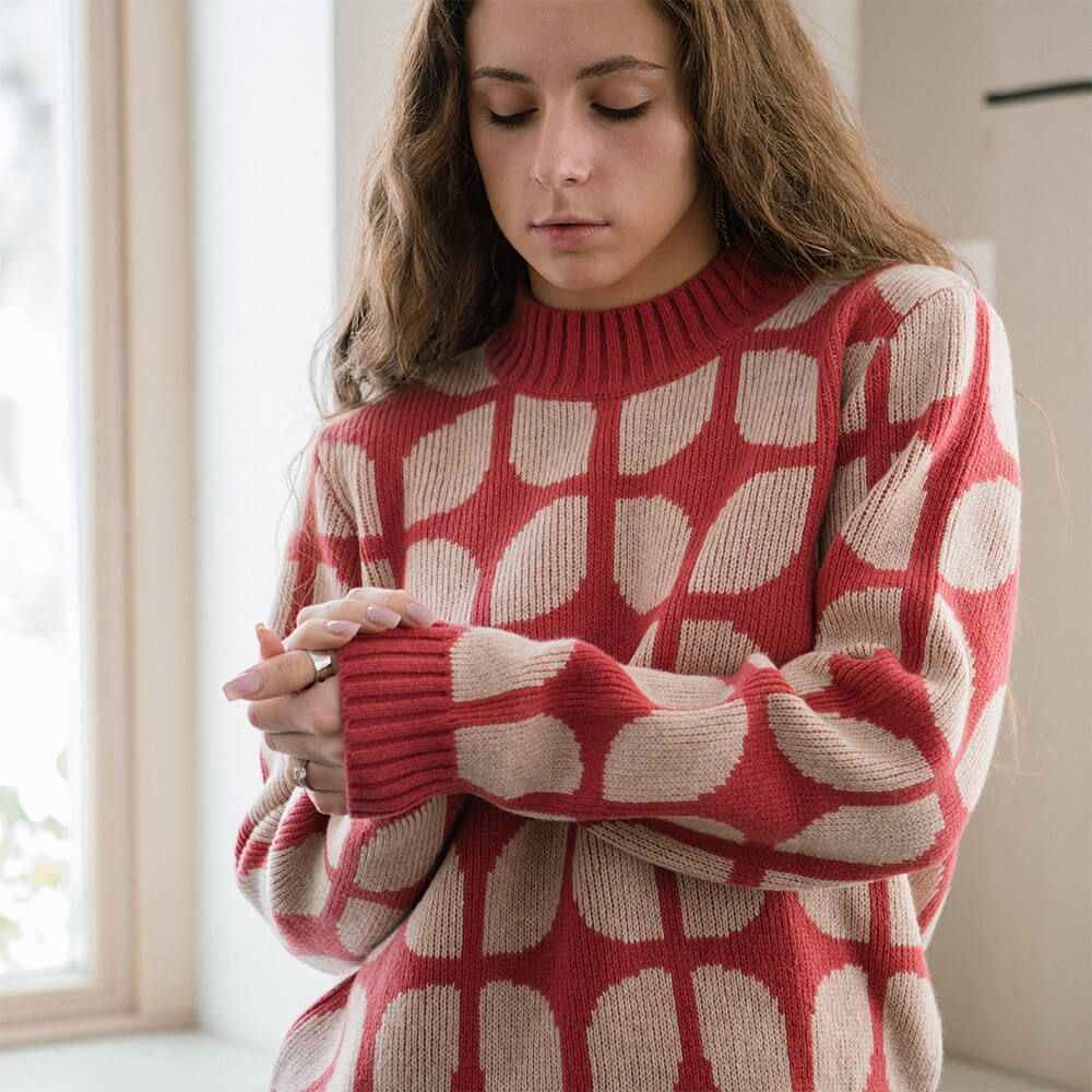 Свитер Thinking Mu Wallpaper Ops Pink женский