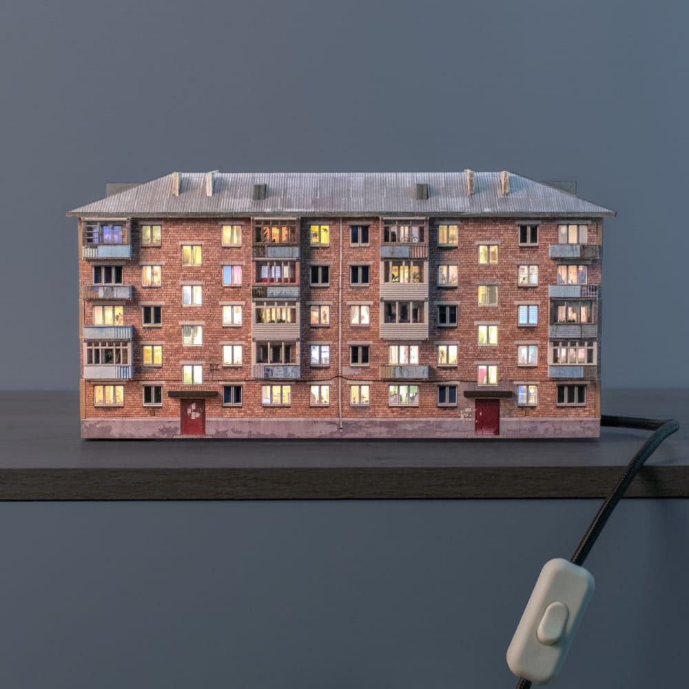 Ночник-панелька Хрущевка кирпичная мини