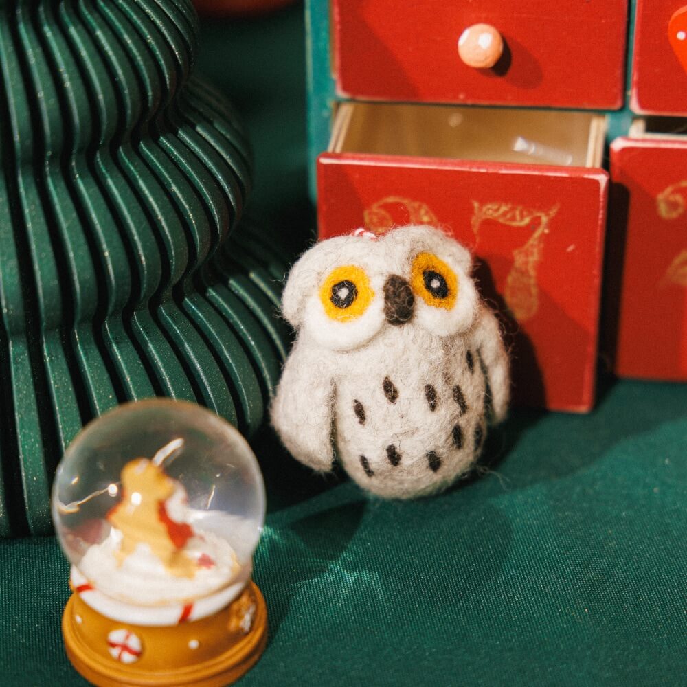 Игрушка на елку из шерсти Сова - фото 3