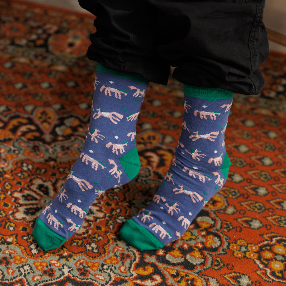 Носки Friend Function Голубые коняшки 40-46 - фото 1