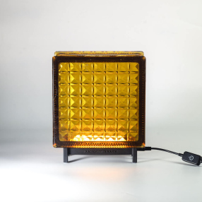 Светильник-стеклоблок желтый стеклоблок волна половина