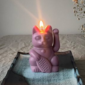 Ароматическая свеча Unification Love Lucky Cat розовая