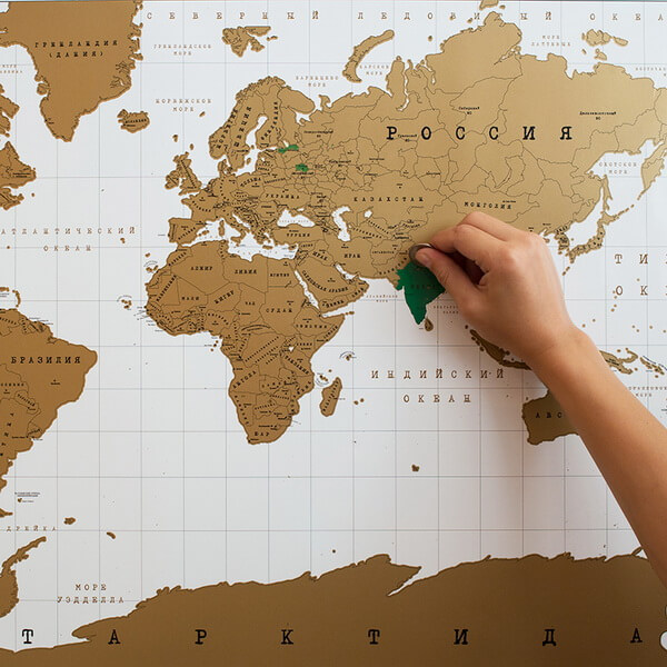 Карта мира со стирающимся скретч слоем Truemap купить