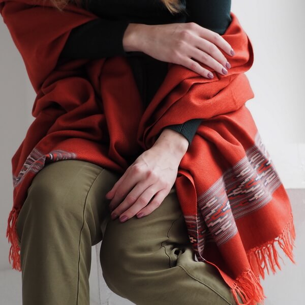 Большой шерстяной шарф Terracota Folk - фото 2