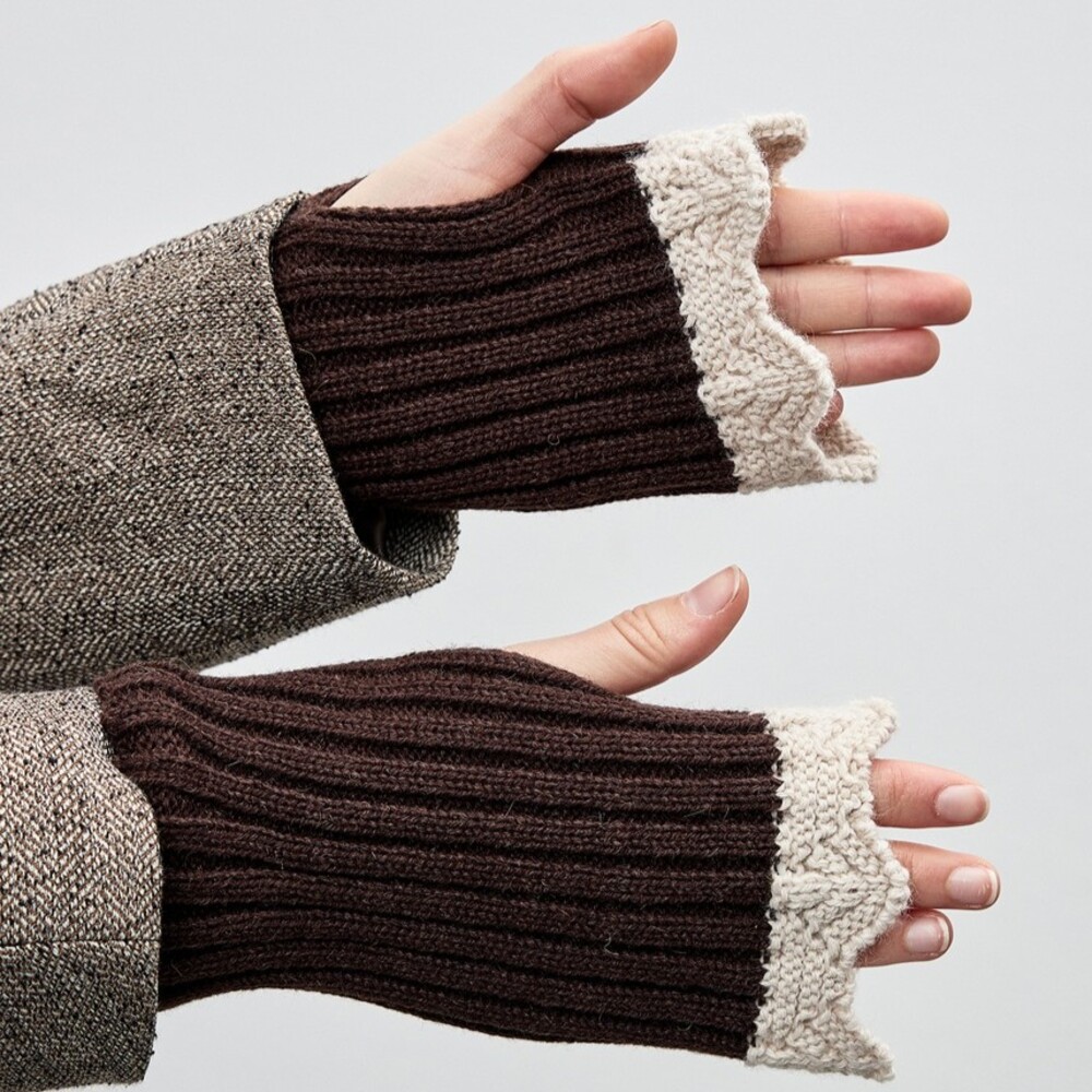 Митенки CHECK YA HEAD кружевные коричневые Т2330/2