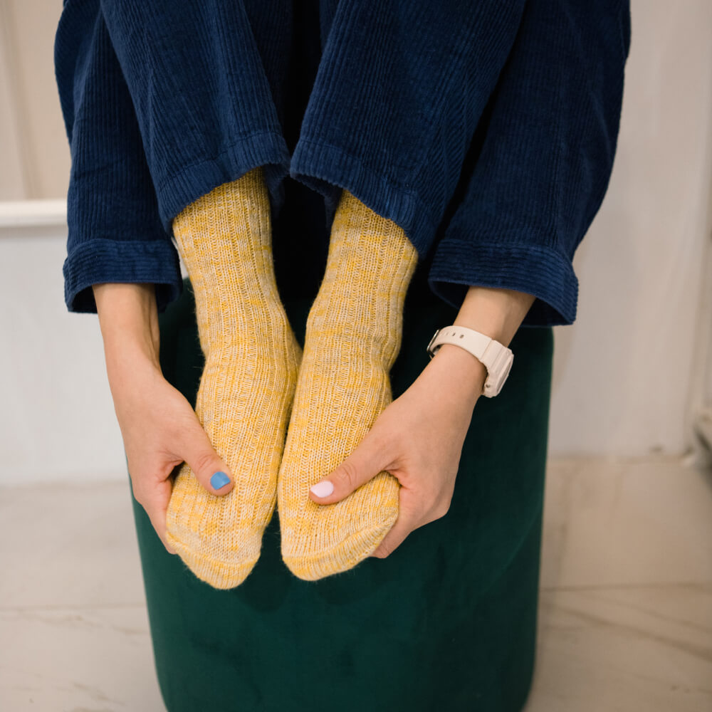 Шерстяные носки Friend Function желтые - фото 4