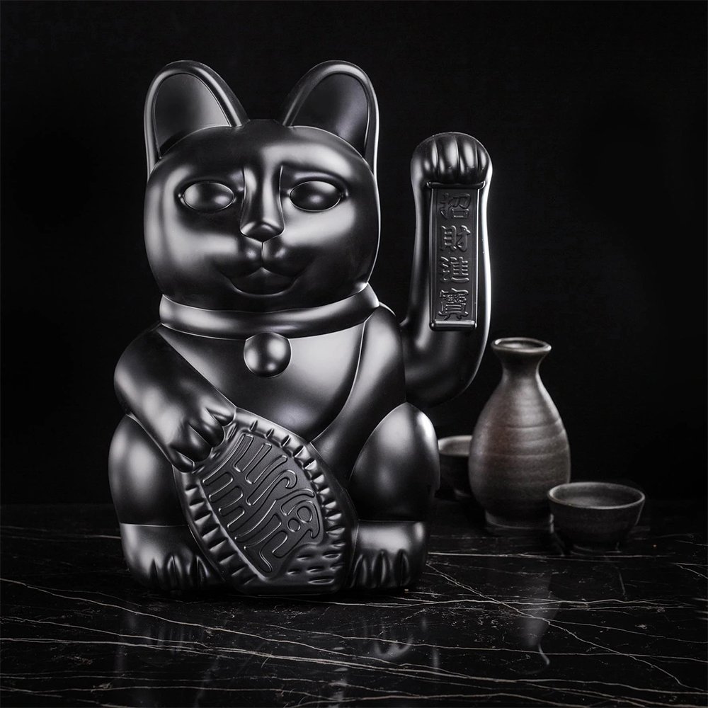 Огромный манэки-нэко - Lucky Cat черный - фото 1