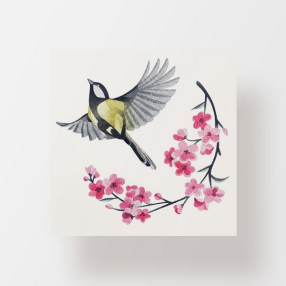 Временная татуировка Bird and sakura