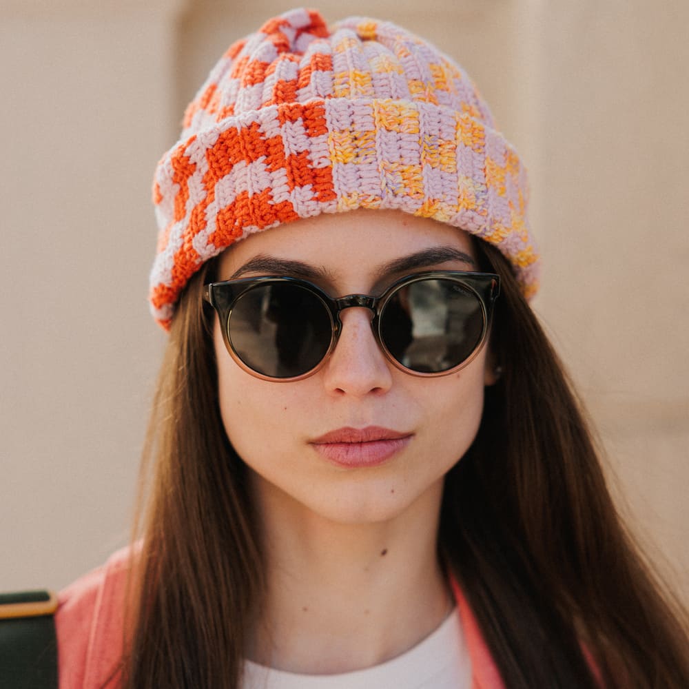 Шапка-бини Jacob Cro Twins Pink Red Yellow melange