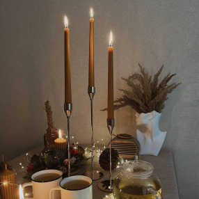 Классическая столовая свеча из пчелиного воска - набор 5 шт