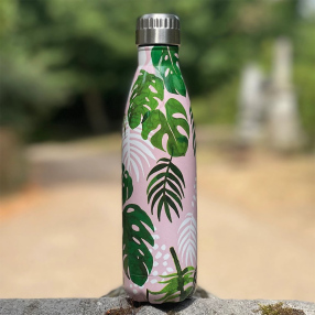 Стальная бутылка с пальмами