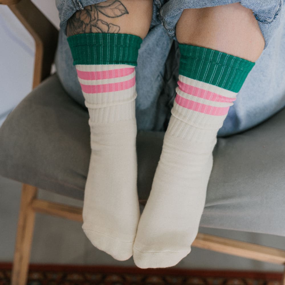Носки Friend Function комфортные линии зеленый-розовый 40-46