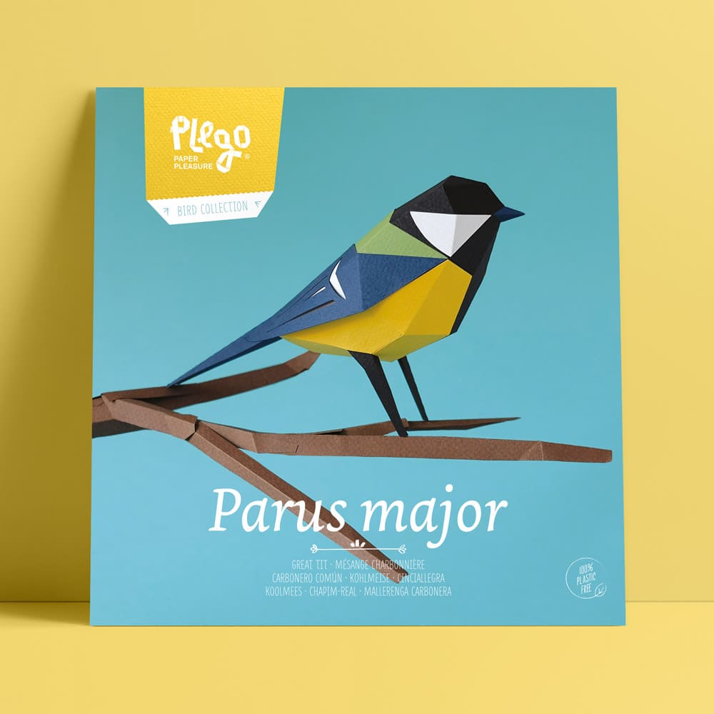 Бумажная модель для сборки Plego Art Parus major (синица) - фото 1