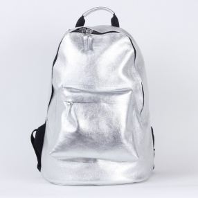 Кожаный рюкзак Kokosina Daypack серебряный