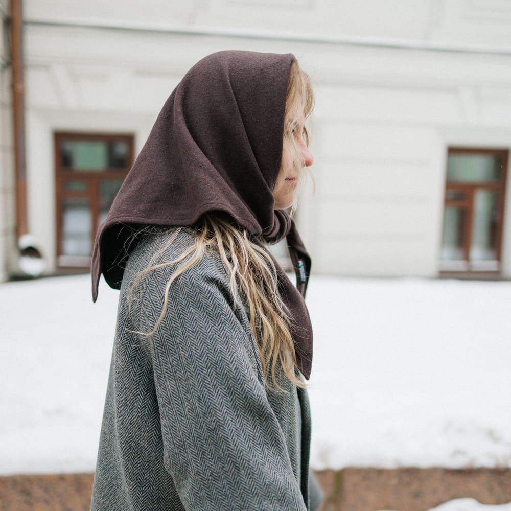 Косынка Friend Function шерстяная и горько-шоколадная  - фото 7