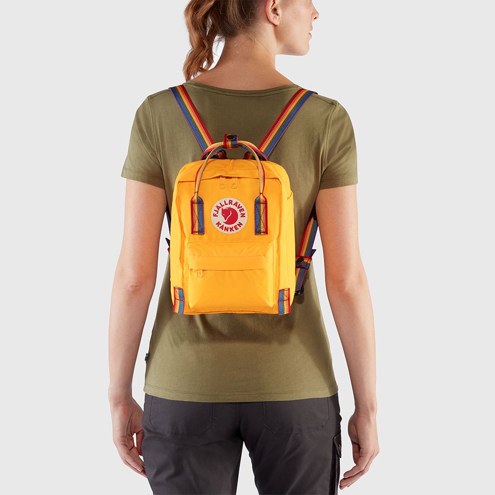 Рюкзак Fjallraven Kanken MINI Warm Yellow - Rainbow Pattern (141-907) - фото 14