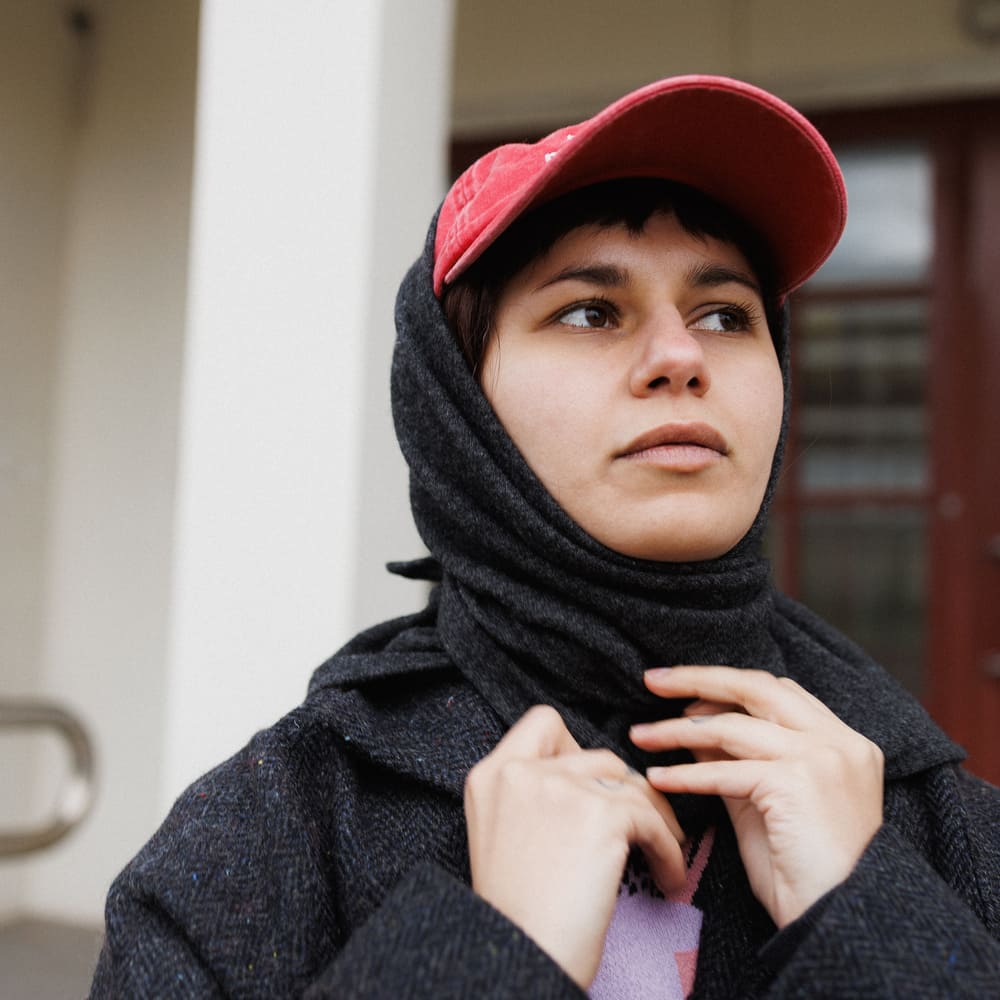 Косынка Friend Function шерстяная и графитовая