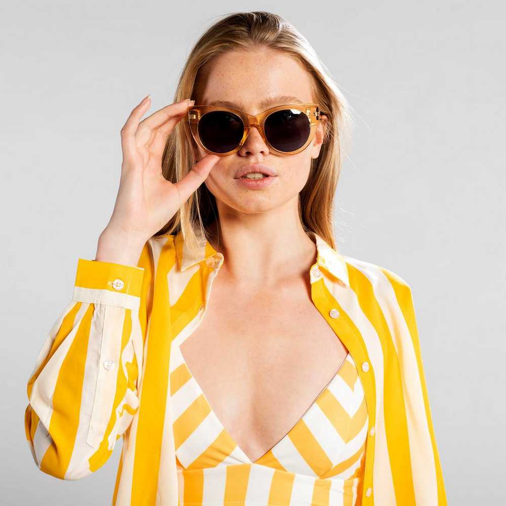 Купальник верх Dedicated Bikini Top Hemse Big Stripes Yellow - фото 3