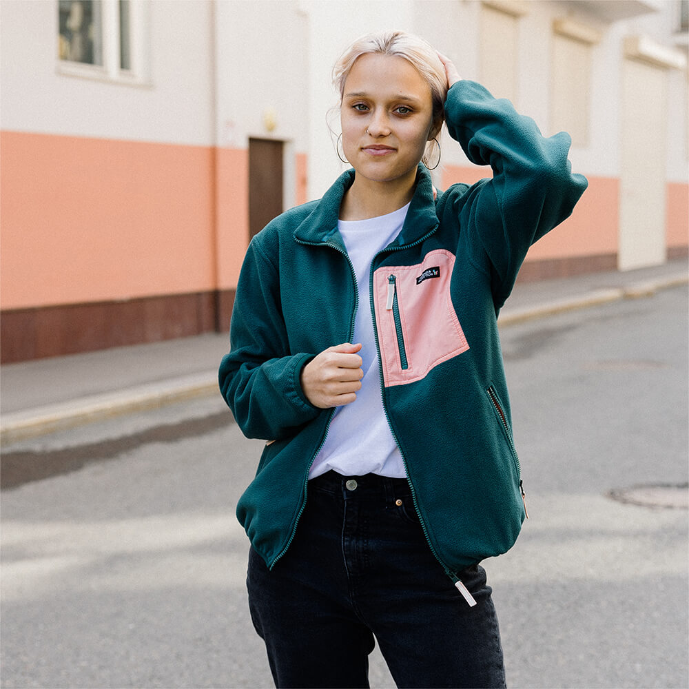 Флиска Friend Function на молнии изумрудная