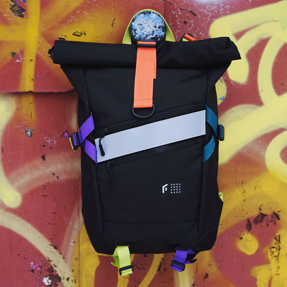 Рюкзак GO Technic Rolltop M черный-цветной - фото 8