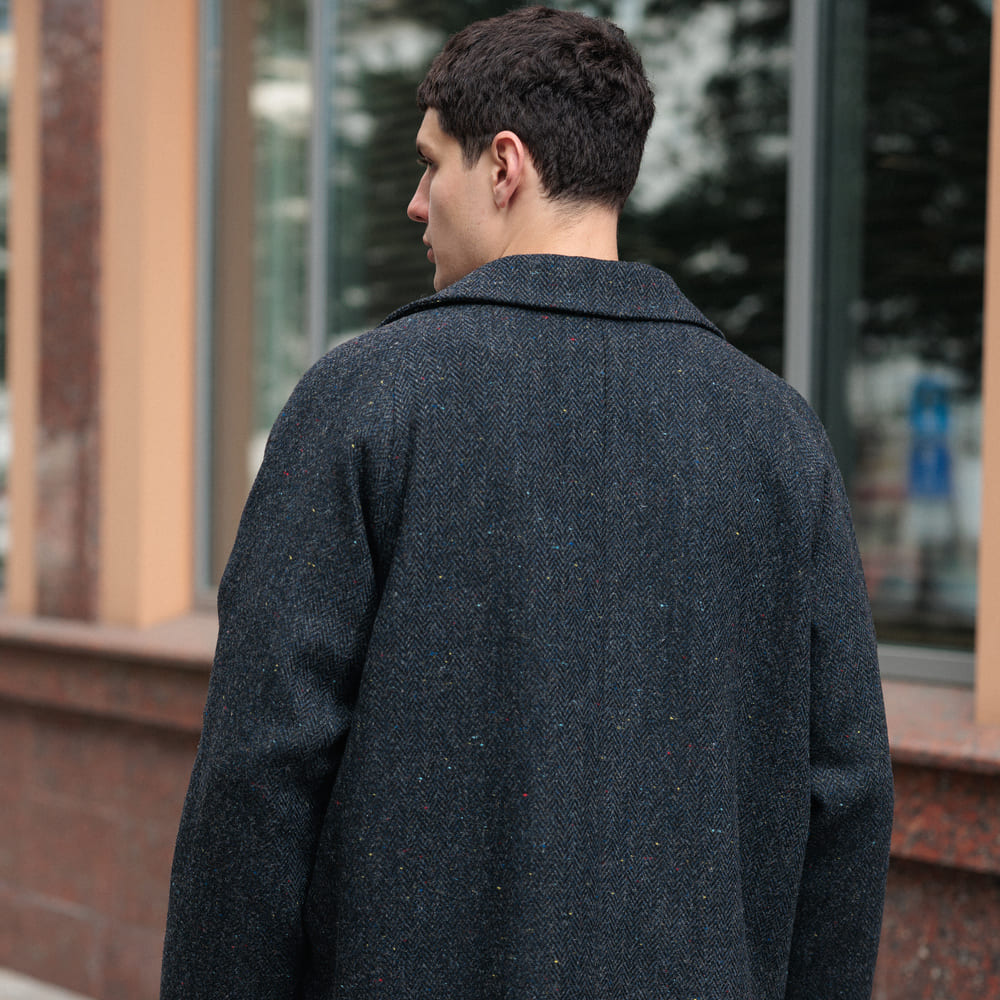 Пальто Friend Function синее с цветной крапинкой (50% шерсть) - фото 6