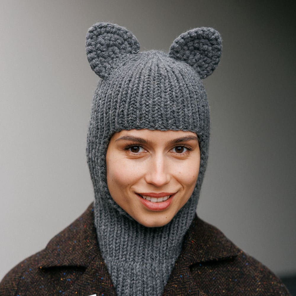 Балаклава Friend Function с ушками кошки серая - фото 1