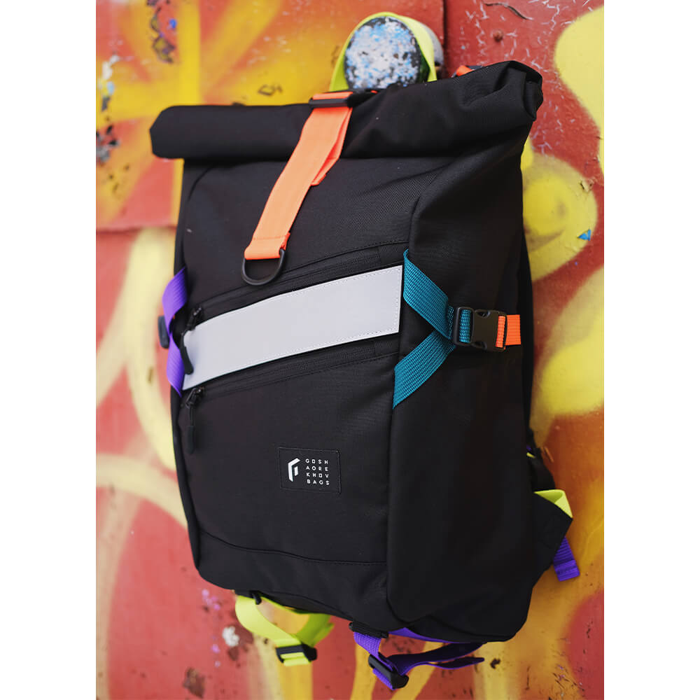 Рюкзак GO Technic Rolltop M черный-цветной - фото 9