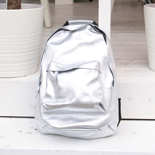 Кожаный рюкзак Kokosina Daypack серебряный - фото 15