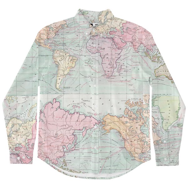 Рубашка Dedicated Varberg Map Multi Color мужская - фото 2