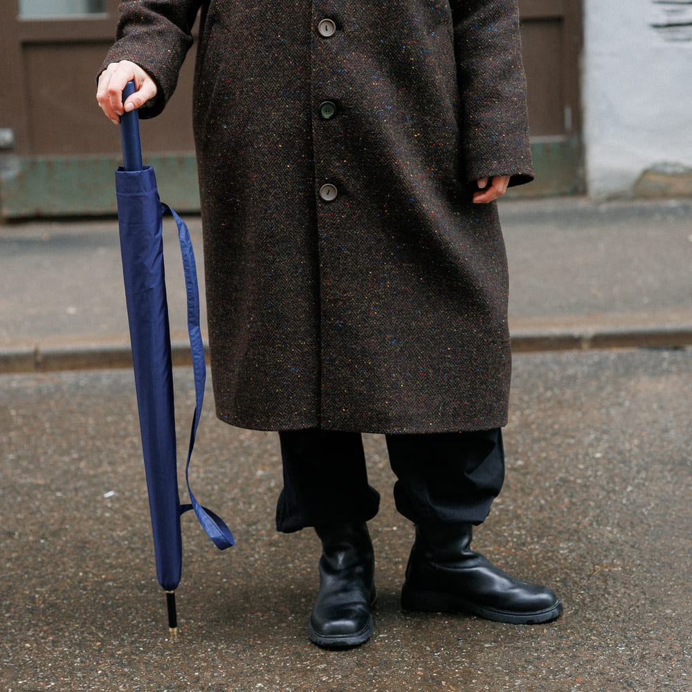 Зонт-трость с автооткрытием 24 ребра синий - фото 5