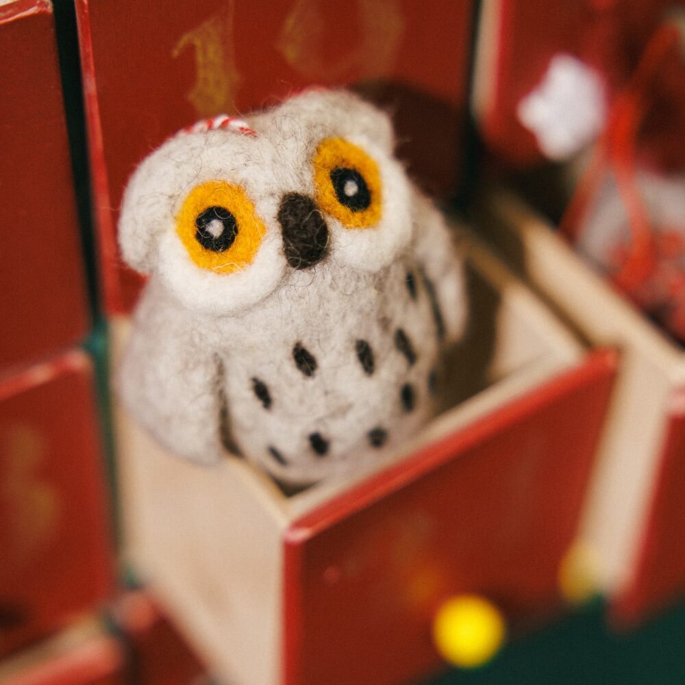 Игрушка на елку из шерсти Сова - фото 1