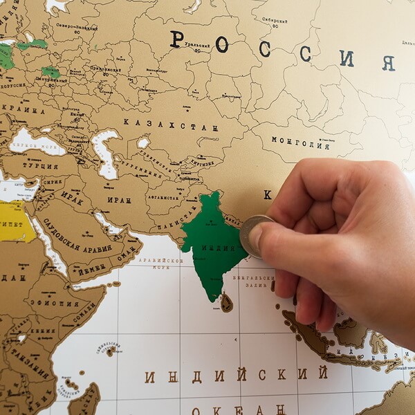 Карта мира со стирающимся скретч слоем Truemap купить
