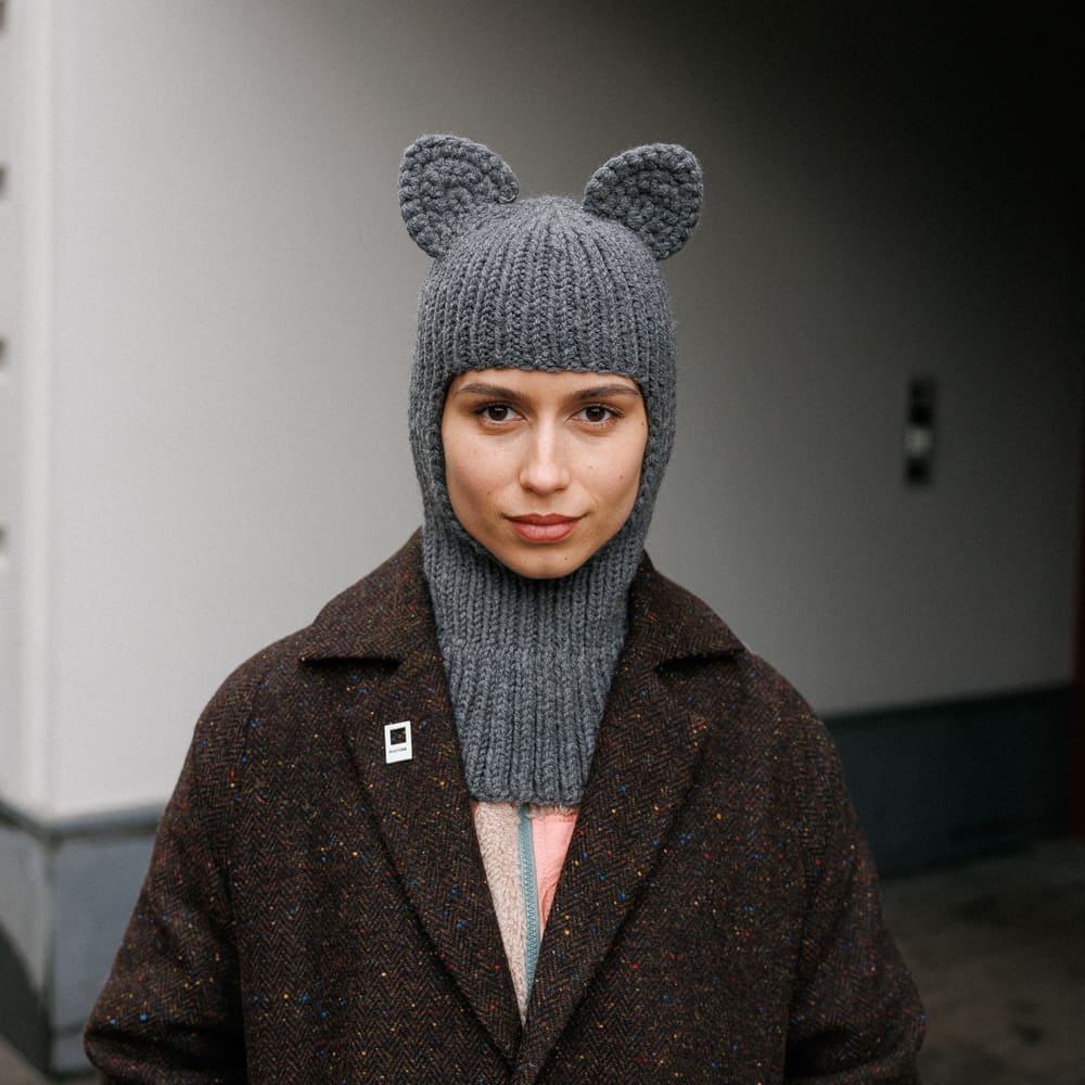 Балаклава Friend Function с ушками кошки серая