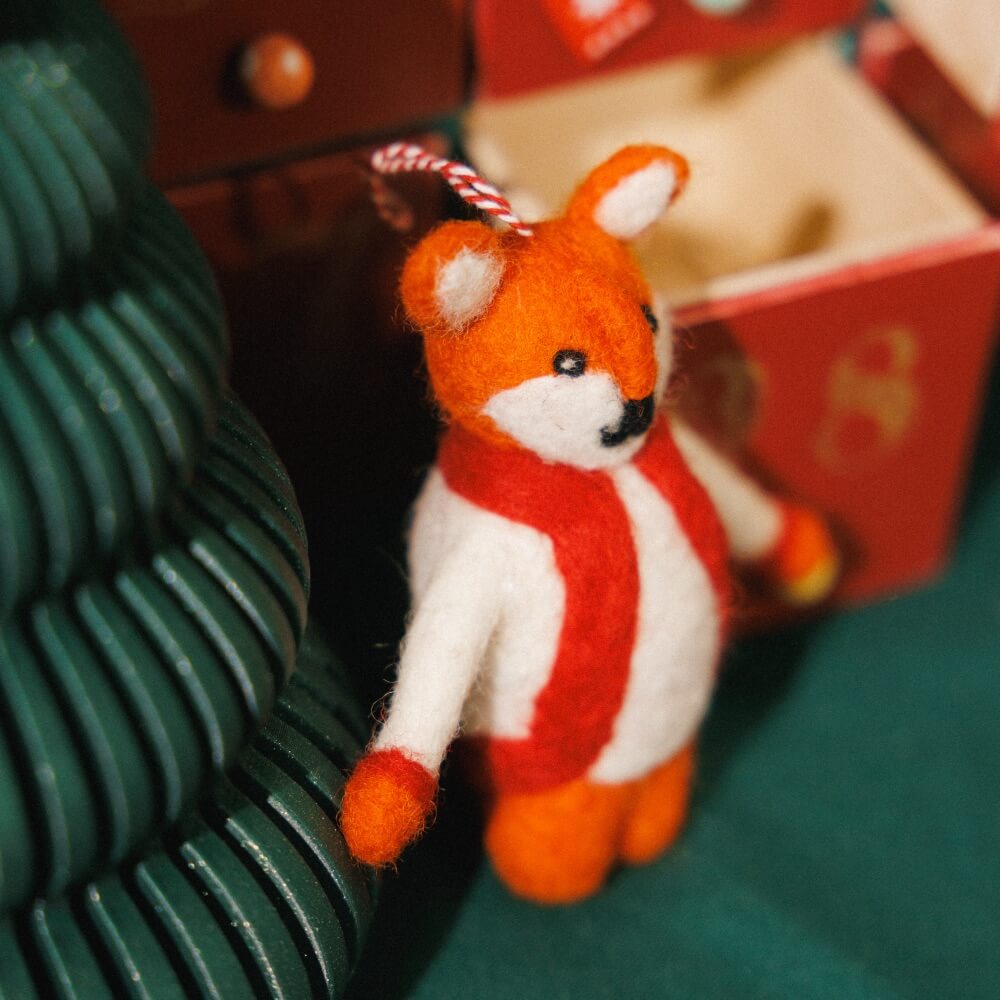 Игрушка на елку из шерсти Лиса - фото 3
