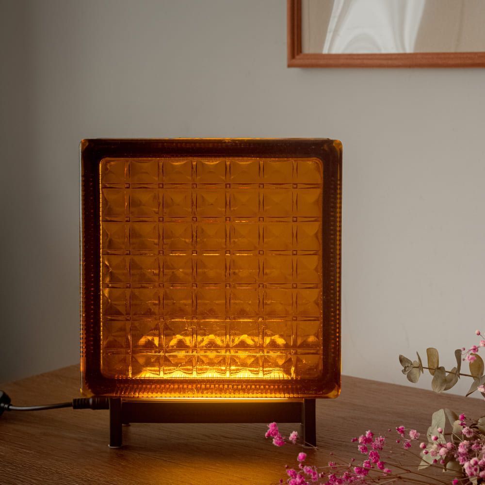 Светильник-стеклоблок желтый