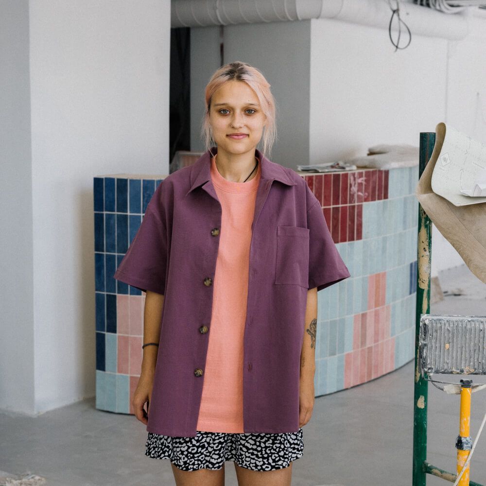 Рубашка с короткими рукавами Friend Function сиреневая