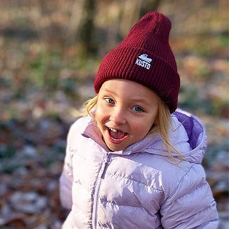 Шапка Kusto KIDS бордовая с вышивкой