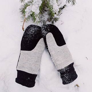 Варежки Friend Function Черно-серые XXL