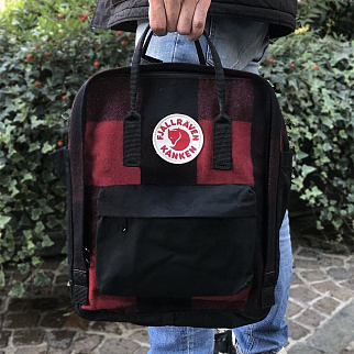 Рюкзак Fjallraven Kanken Re-Wool Red-Black (320-550)