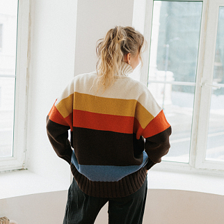 Свитер Thinking Mu Stripes Imogen оверсайз