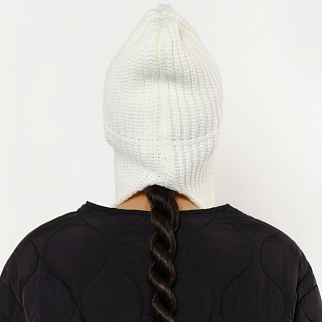 Ушанка-шарф UNU вязаная молочная