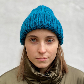 Вязаная шапка KUKA морская волна