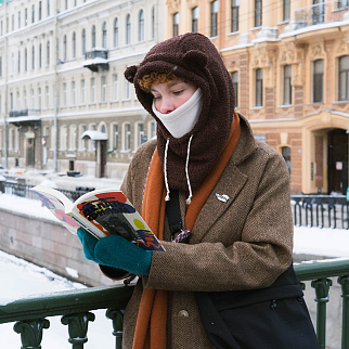 Капюшон Friend Function барашковый коричневый с ушками
