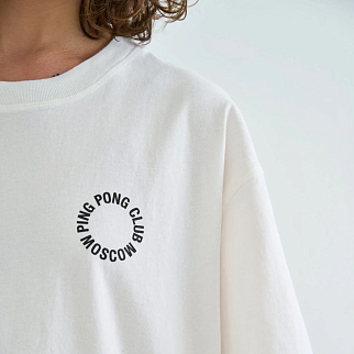 Футболка Ping Pong Club Moscow белая small logo